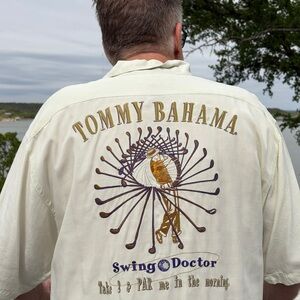 Embroidered Tommy Bahama Silk Shirt